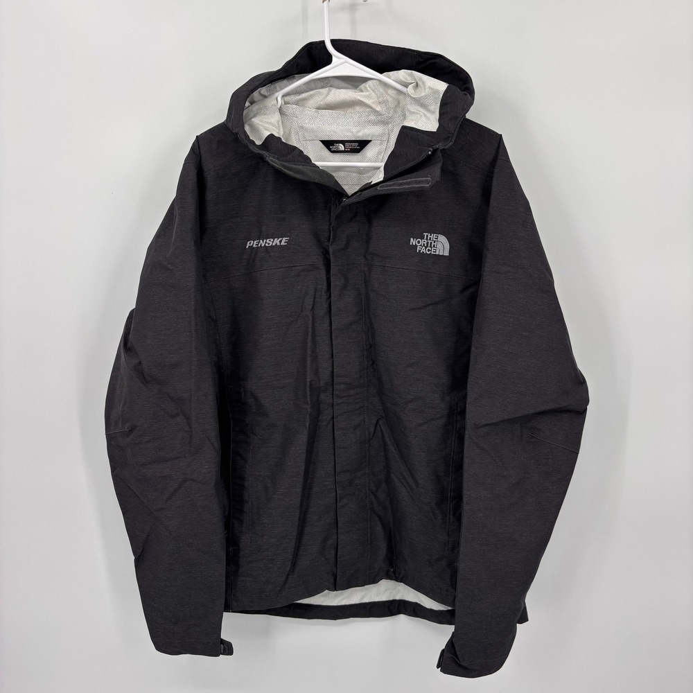 The North Face Rain Jacket Mens Medium Gray Excellent Penske Hooded Shell
